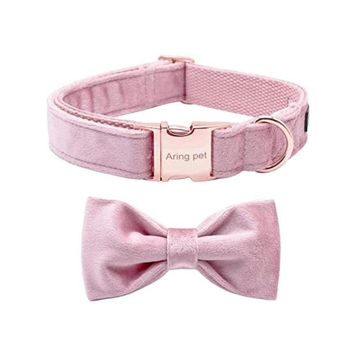 ARING PET Collares de terciopelo para perro con pajarita