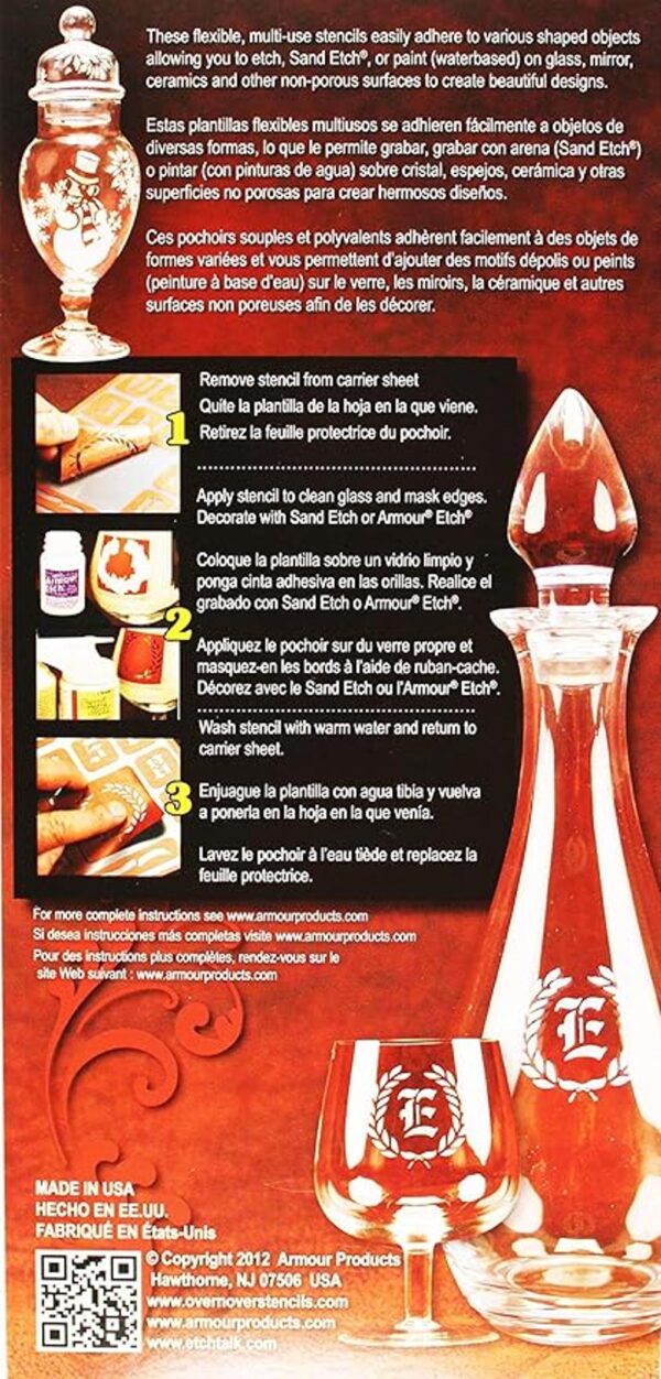 Armour Productos over N over vidrio Grabado Stencil 127_2