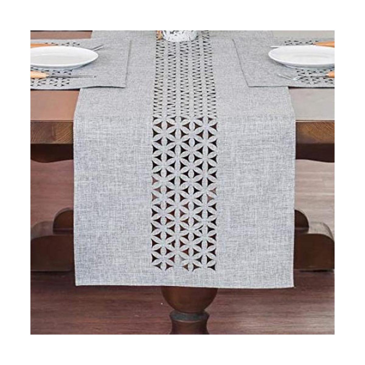 ARTABLE Camino de mesa rectangular de tela de granja gris
