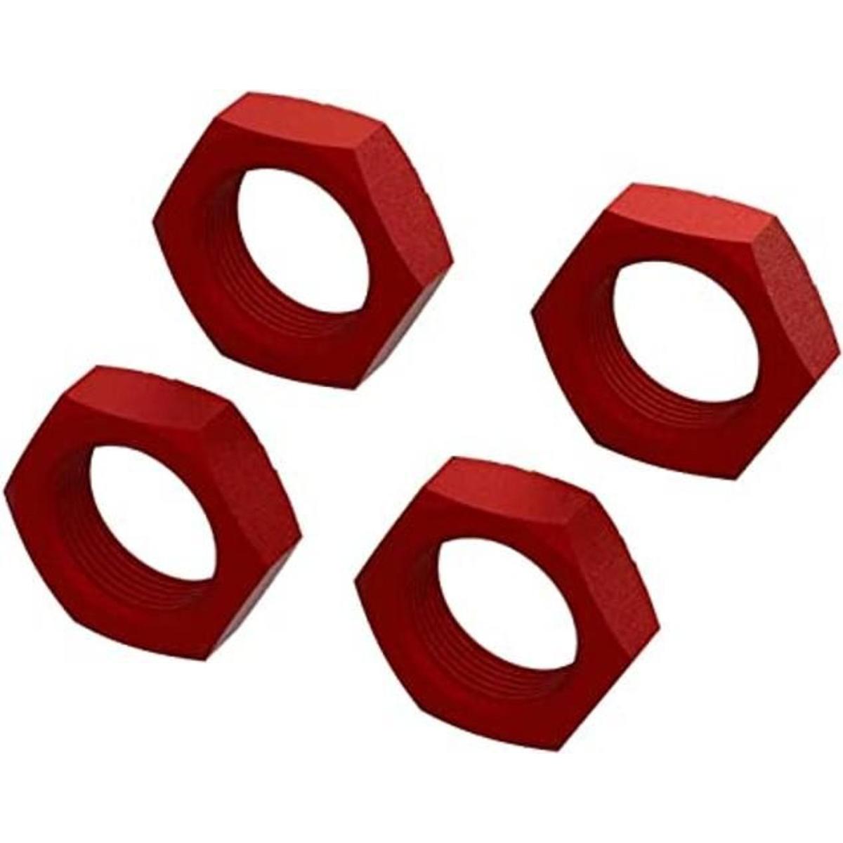 ARRMA Tuerca de rueda de aluminio de 0.945 in rojo 4