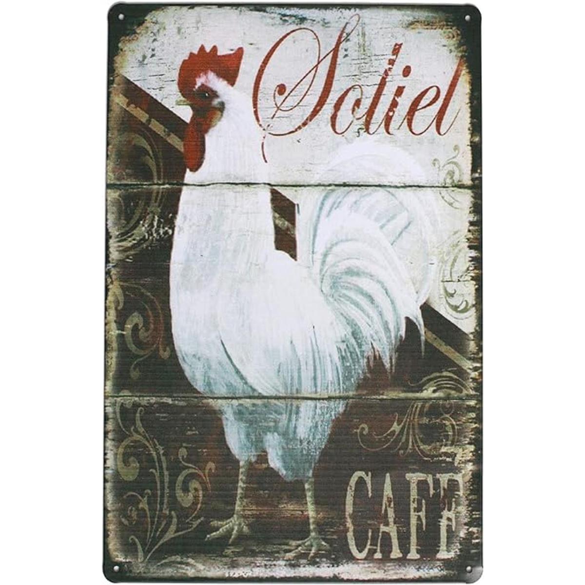 Happy gallinas gallo metal Tin Sign estilo vintage