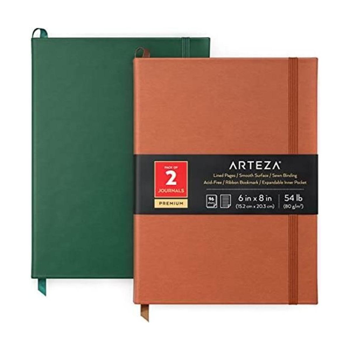 Arteza Cuadernos de diario rayados paquete de 2 6 x 8