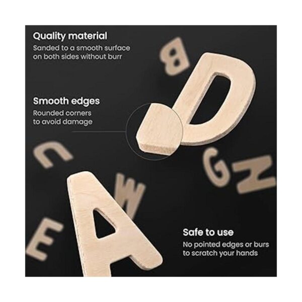 Arteza Letras y números de madera 144 piezas de madera_2
