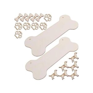 ARTIBETTER Placa de madera de hueso de perro en blanco con