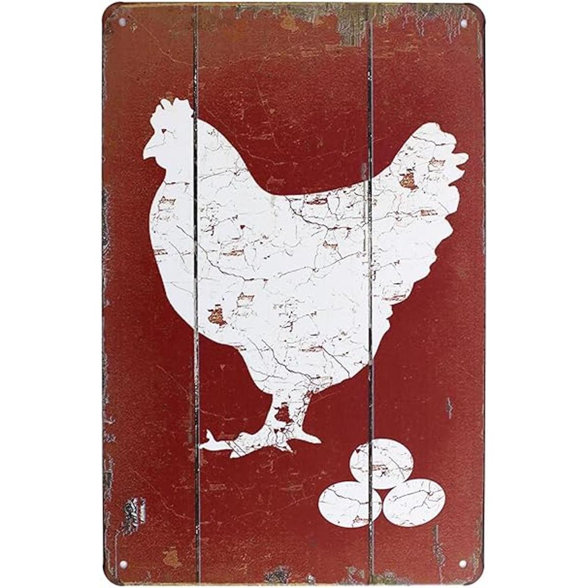 ARTCLUB Placa decorativa de metal con diseño retro de