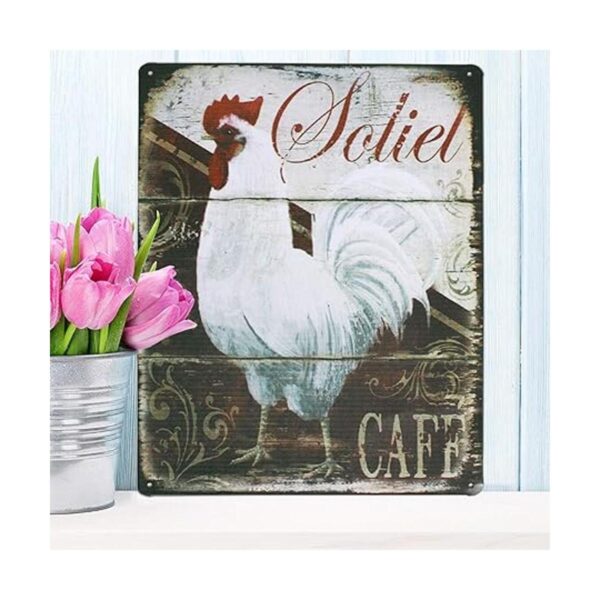 Happy gallinas gallo metal Tin Sign estilo vintage_2