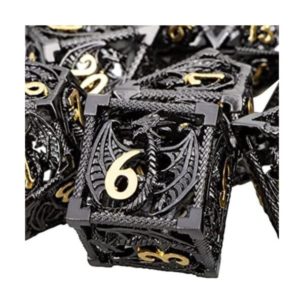 ARUOHHA Juego de dados de metal Hollow DND Dungeons and_1