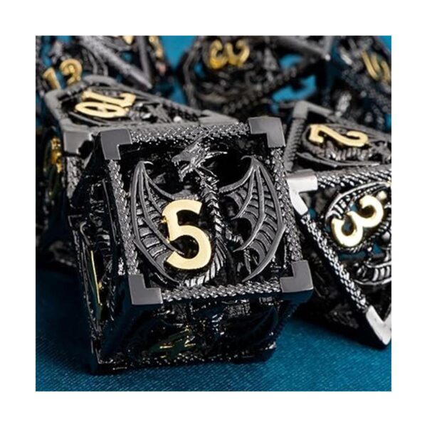 ARUOHHA Juego de dados de metal Hollow DND Dungeons and_5
