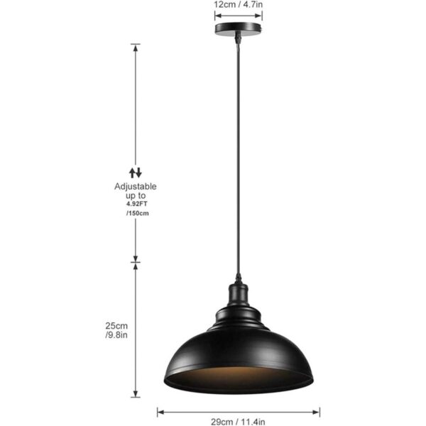 Vintage negro colgante luz 3 Pack industrial colgante_2