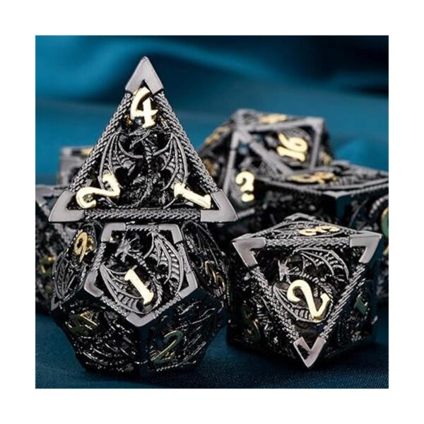 ARUOHHA Juego de dados de metal Hollow DND Dungeons and_2