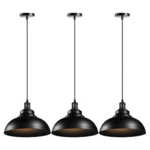 Vintage negro colgante luz 3 Pack industrial colgante_1