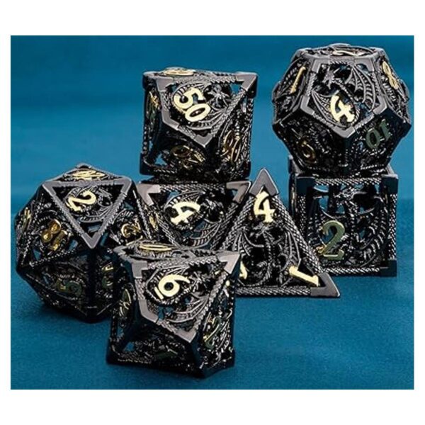 ARUOHHA Juego de dados de metal Hollow DND Dungeons and_6