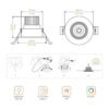 Lámpara de techo empotrada LED de 2 pulgadas luz LED