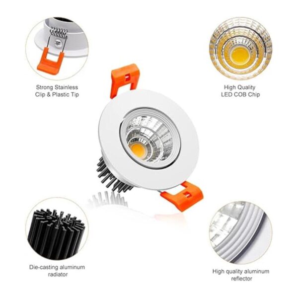 Lámpara de techo empotrable LED de 2 pulgadas 3 W_2