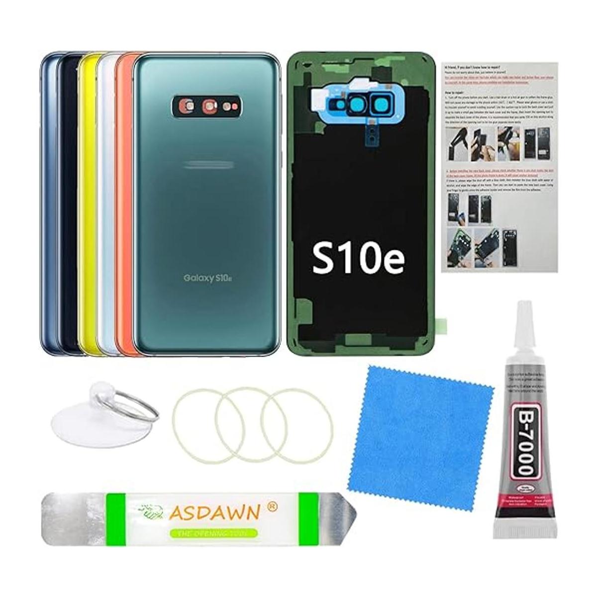 Funda de vidrio trasera para Galaxy S10e con lente de