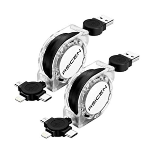 Asicen Paquete de 2 cables de carga rápida 3 en 1 de 3.3_1