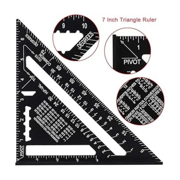 ASNOMY Regla triangular de 7 y 12 pulgadas regla