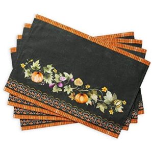 Maison d Hermine Pumpkin Garden Juego de 4 manteles