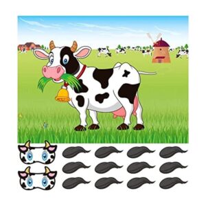 ASTARON Pin The Tail on The Cow Juego de fiesta con 30_1