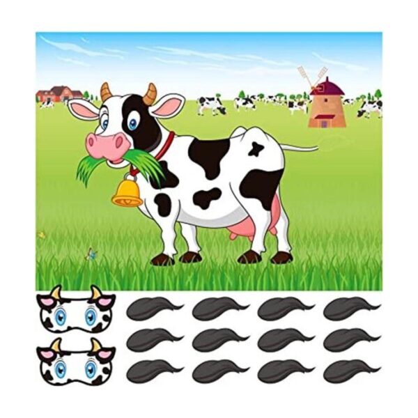 ASTARON Pin The Tail on The Cow Juego de fiesta con 30_1