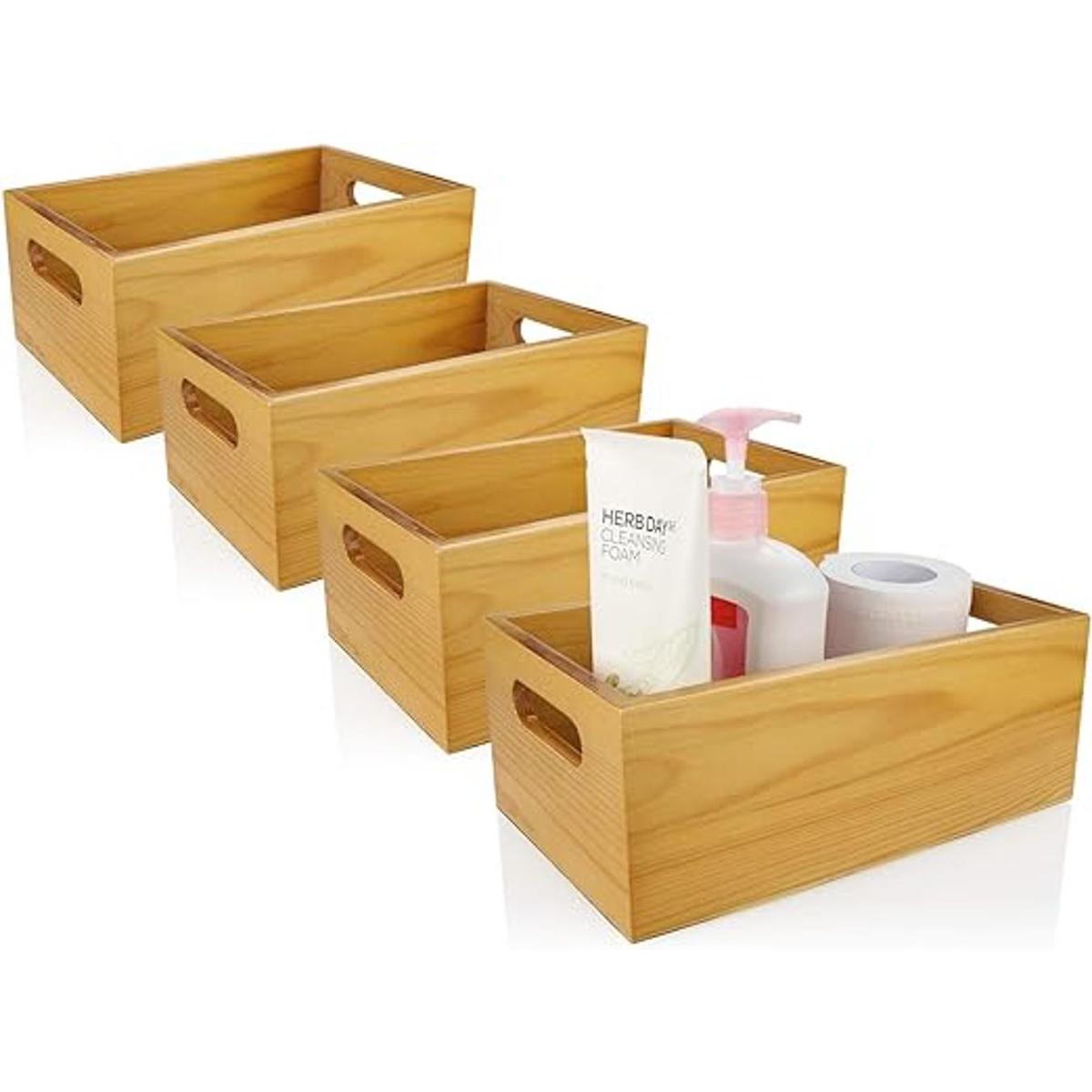 Un organizador de madera de pino seleccionado 4 paquetes