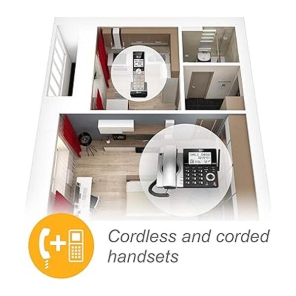 ATT CL84107 DECT 6.0 Teléfono expandible con cable y