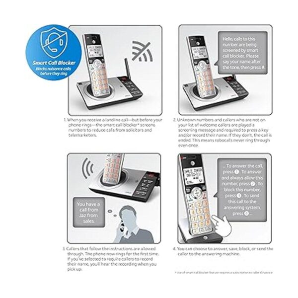 ATT CL84107 DECT 6.0 Teléfono expandible con cable y