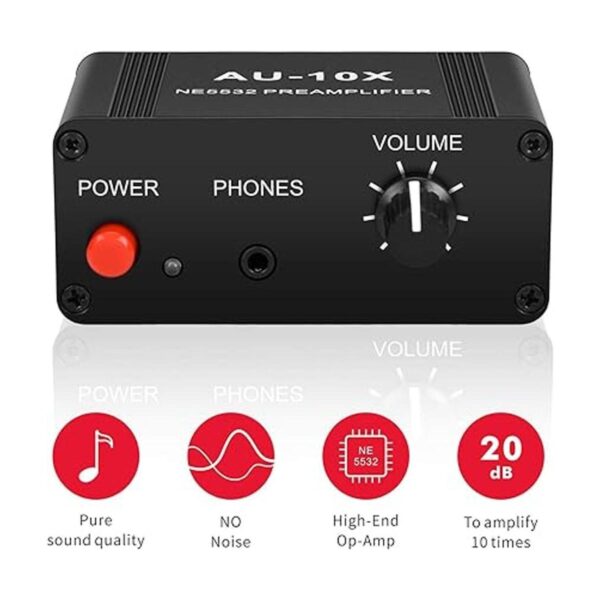 ATNEDCVH Mini preamplificador de audio estéreo pequeño_4