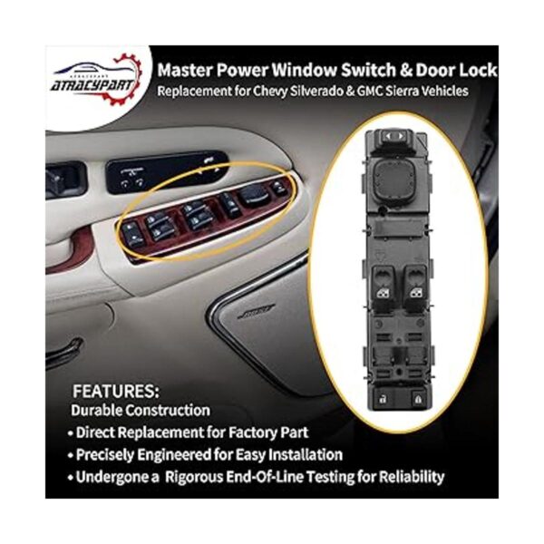 Master Power Window Switch Cerradura de puerta delantera_3