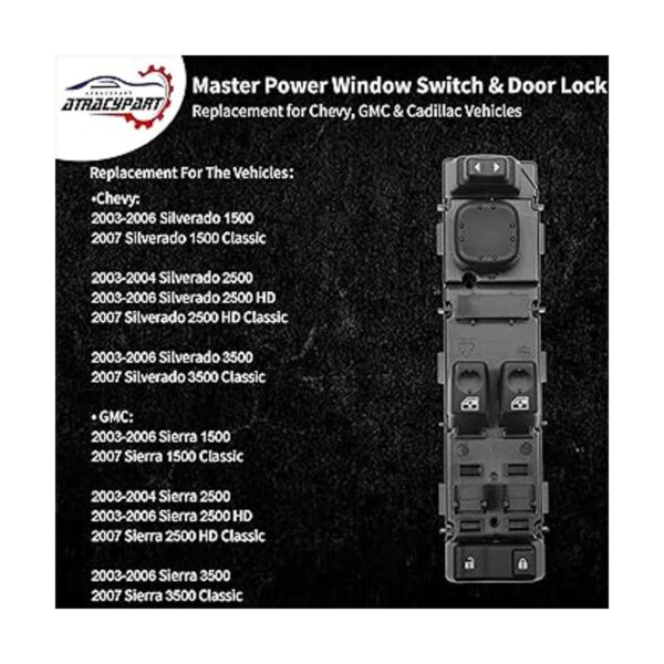 Master Power Window Switch Cerradura de puerta delantera_4