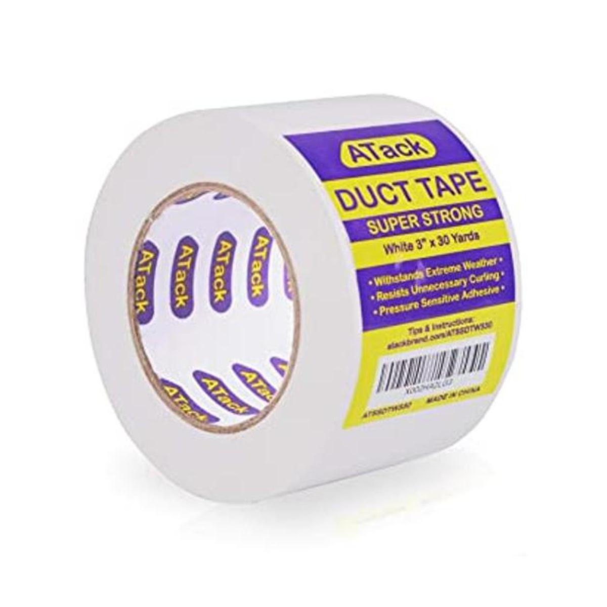 ATack Cinta adhesiva súper fuerte blanca 3 pulgadas x 30