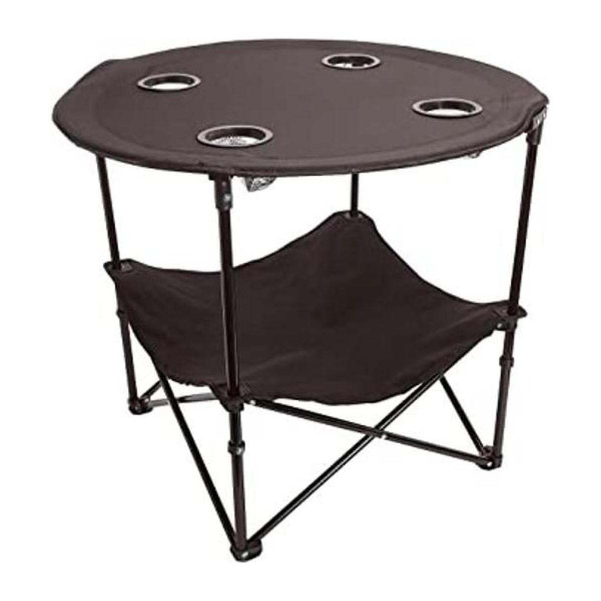ATSENA Mesa de camping plegable talla única color negro