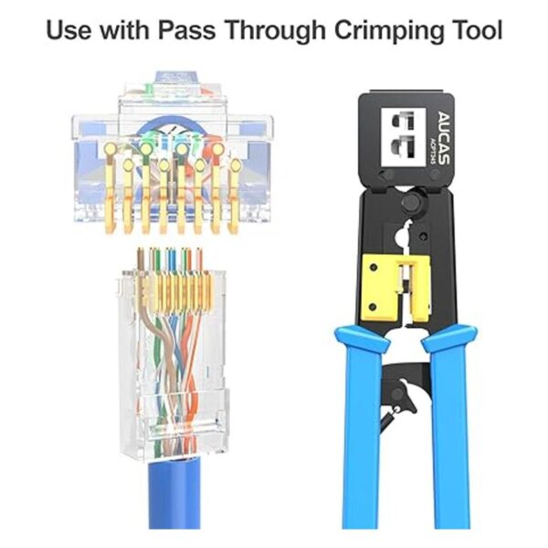 AUCAS Conector de paso Cat6 RJ45 extremo enchufe_6