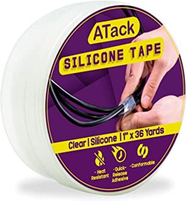 ATack Silicone Self Fusing Tape 1Inch x 36Foot Clear_1