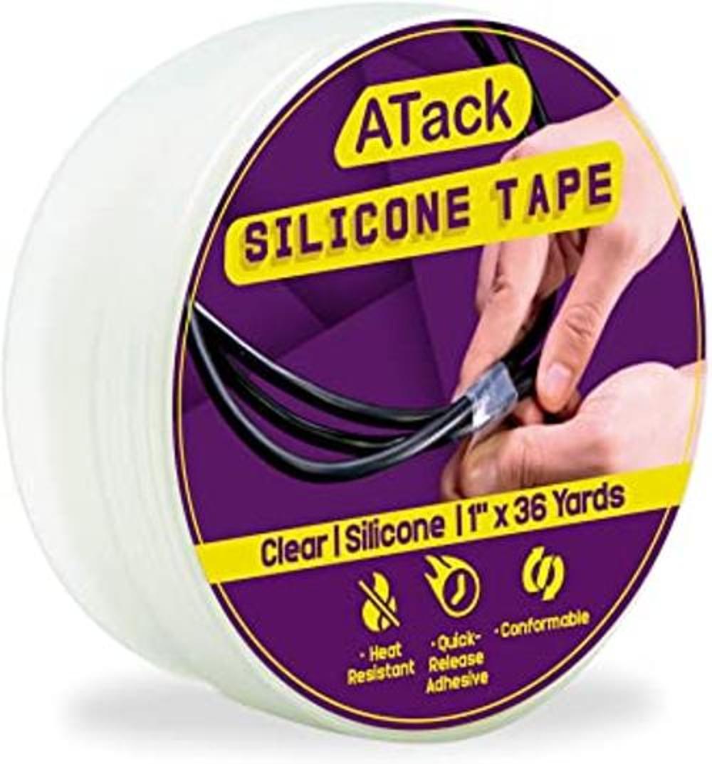 ATack Silicone Self Fusing Tape 1Inch x 36Foot Clear