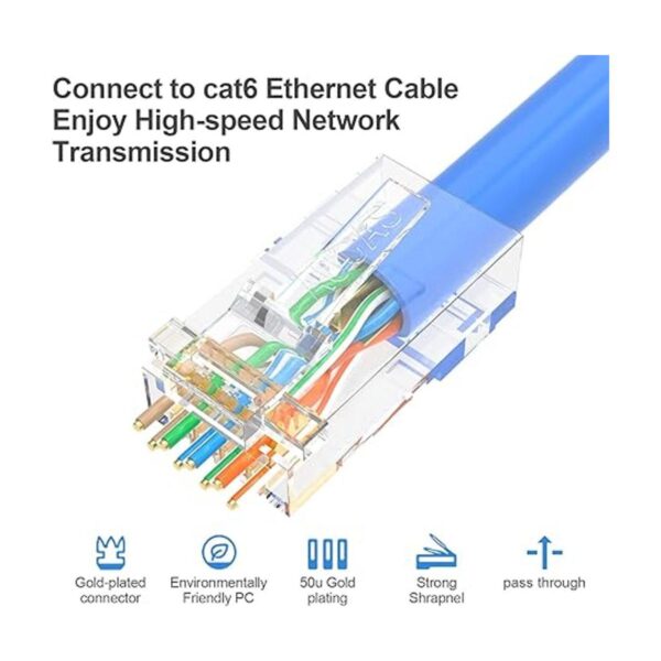 AUCAS Conector de paso Cat6 RJ45 extremo enchufe_2