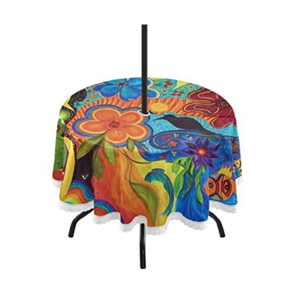 ATTX Mantel redondo impermeable a prueba de derrames