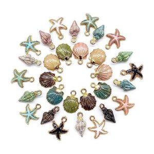 AUEAR Dijes esmaltados de concha de mar océano para hacer