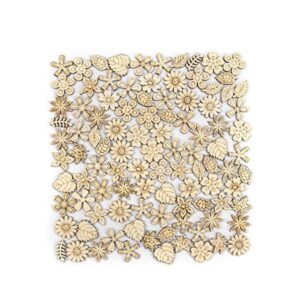 AUEAR Paquete de 300 hojas de flores mixtas de madera