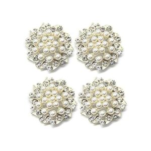 AUEAR Paquete de 15 botones de flores de perlas de