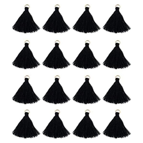 AUEAR 100 piezas mini de borla negra de abalorios