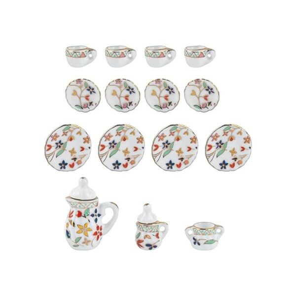 AUEAR Juego de 15 platos de porcelana en miniatura 112