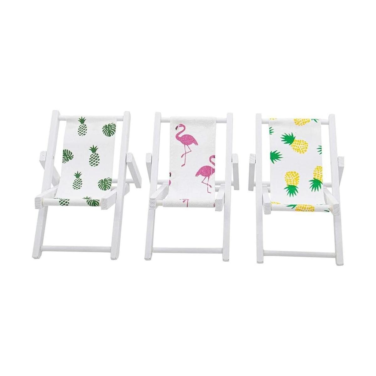 AUEAR 3 piezas de silla plegable en miniatura a escala