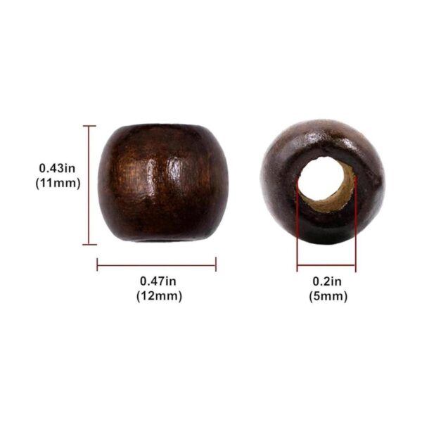 AUEAR 500 cuentas de madera de barril de agujero grande