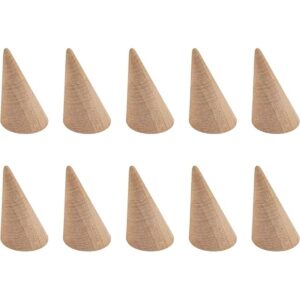 AUEAR Paquete de 10 anillos pequeños de madera natural