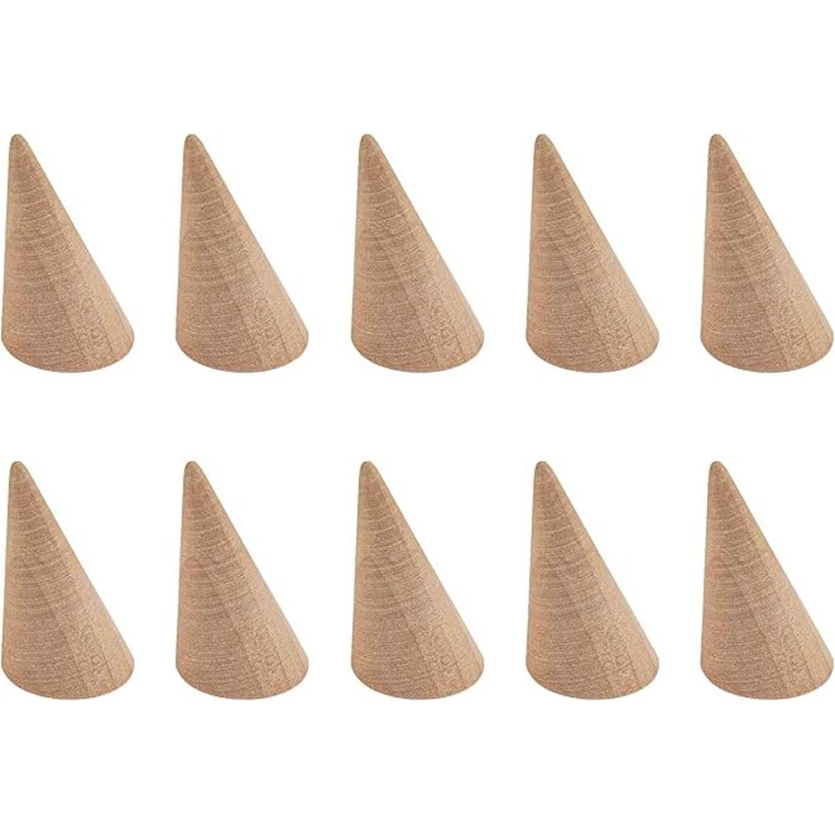 AUEAR Paquete de 10 anillos pequeños de madera natural