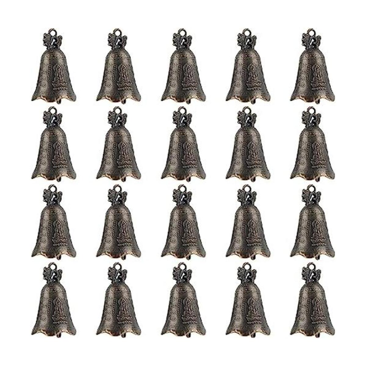 AUEAR Paquete de 20 campanas de bronce antiguo campanas