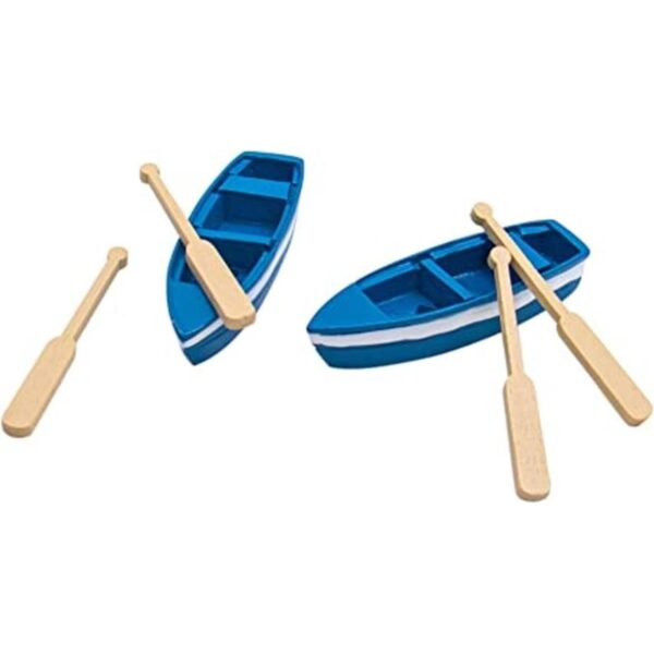 AUEAR Juego de 2 barcos de remo en miniatura de madera