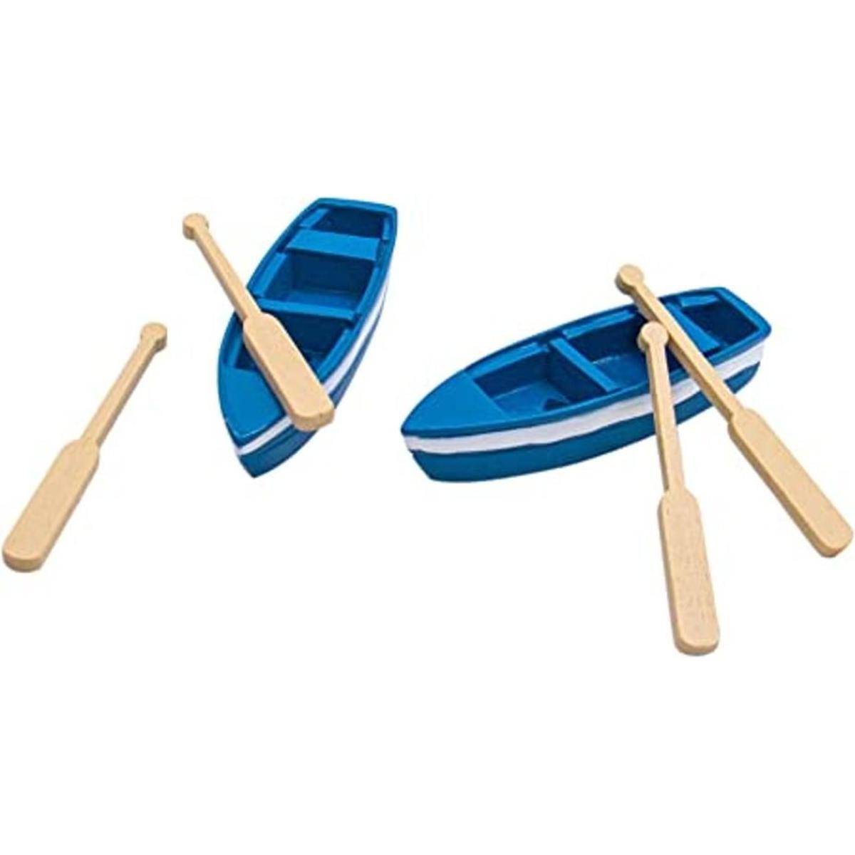 AUEAR Juego de 2 barcos de remo en miniatura de madera
