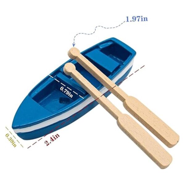 AUEAR Juego de 2 barcos de remo en miniatura de madera